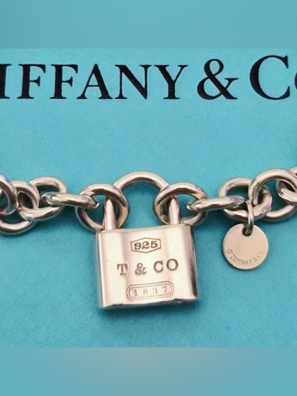 Tiffany & Co. 1837 Sterling Silver Padlock Charm for Necklaces and Bracelets